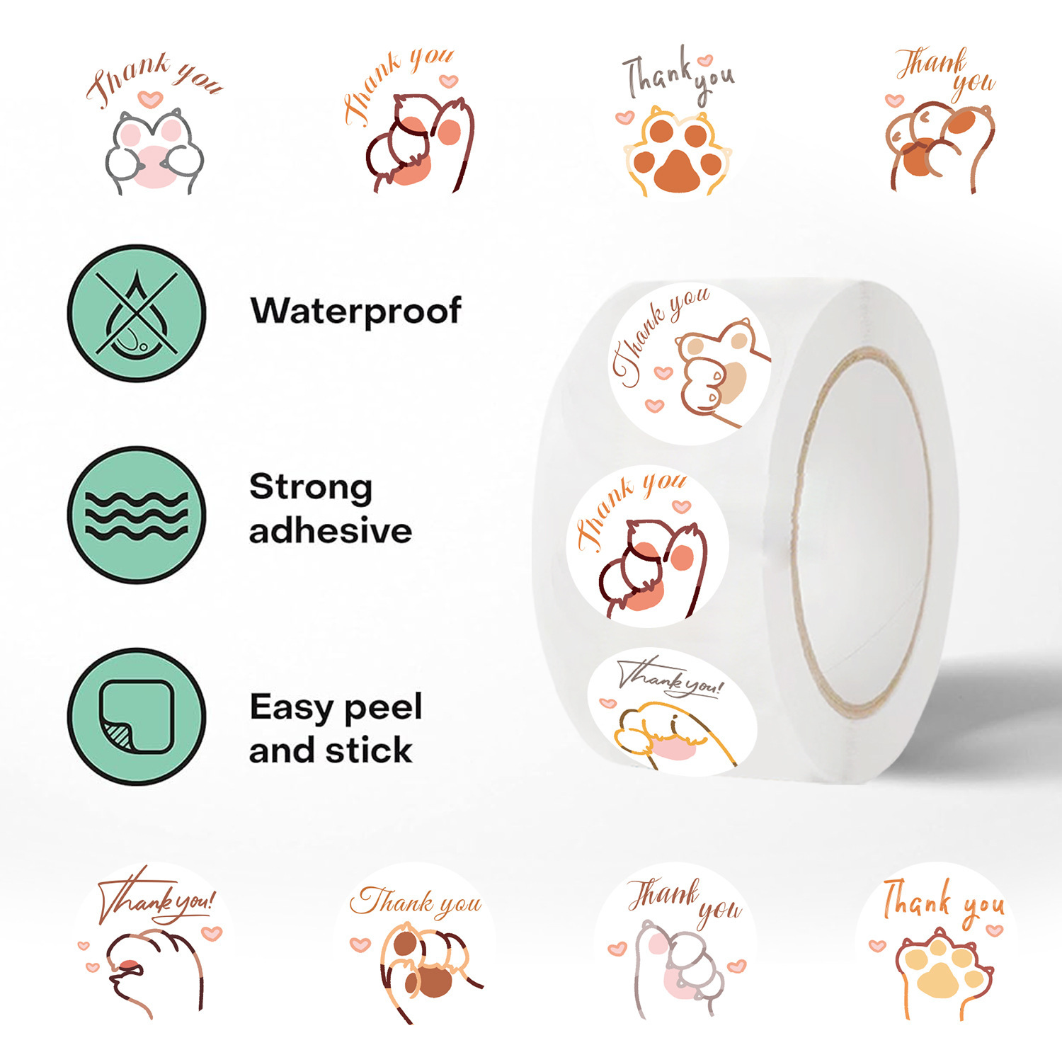 JCAC 500pcs/rollo Pegatinas de - Sticker Label Roll reseña y precio
